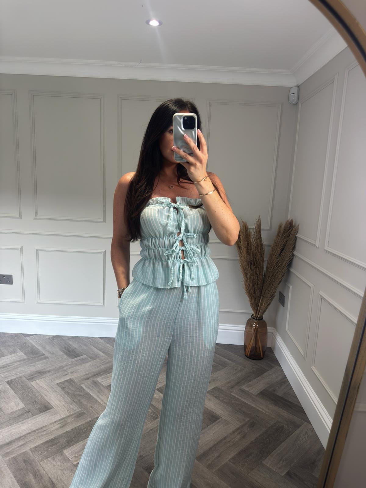 Mint Pinstripe Trouser Co-ord