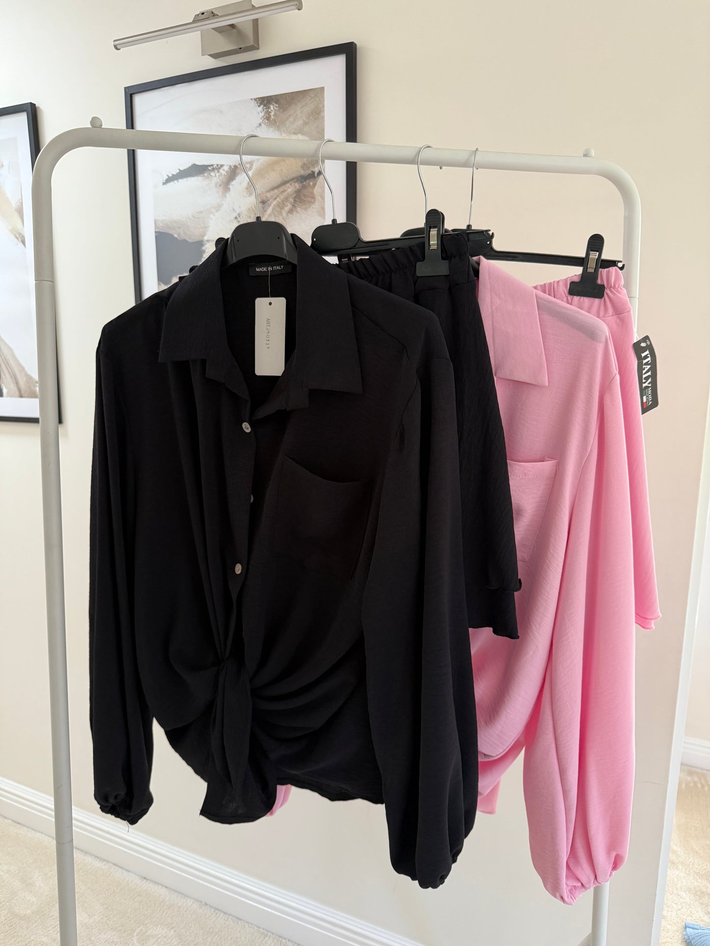 Black Oversized Short Set