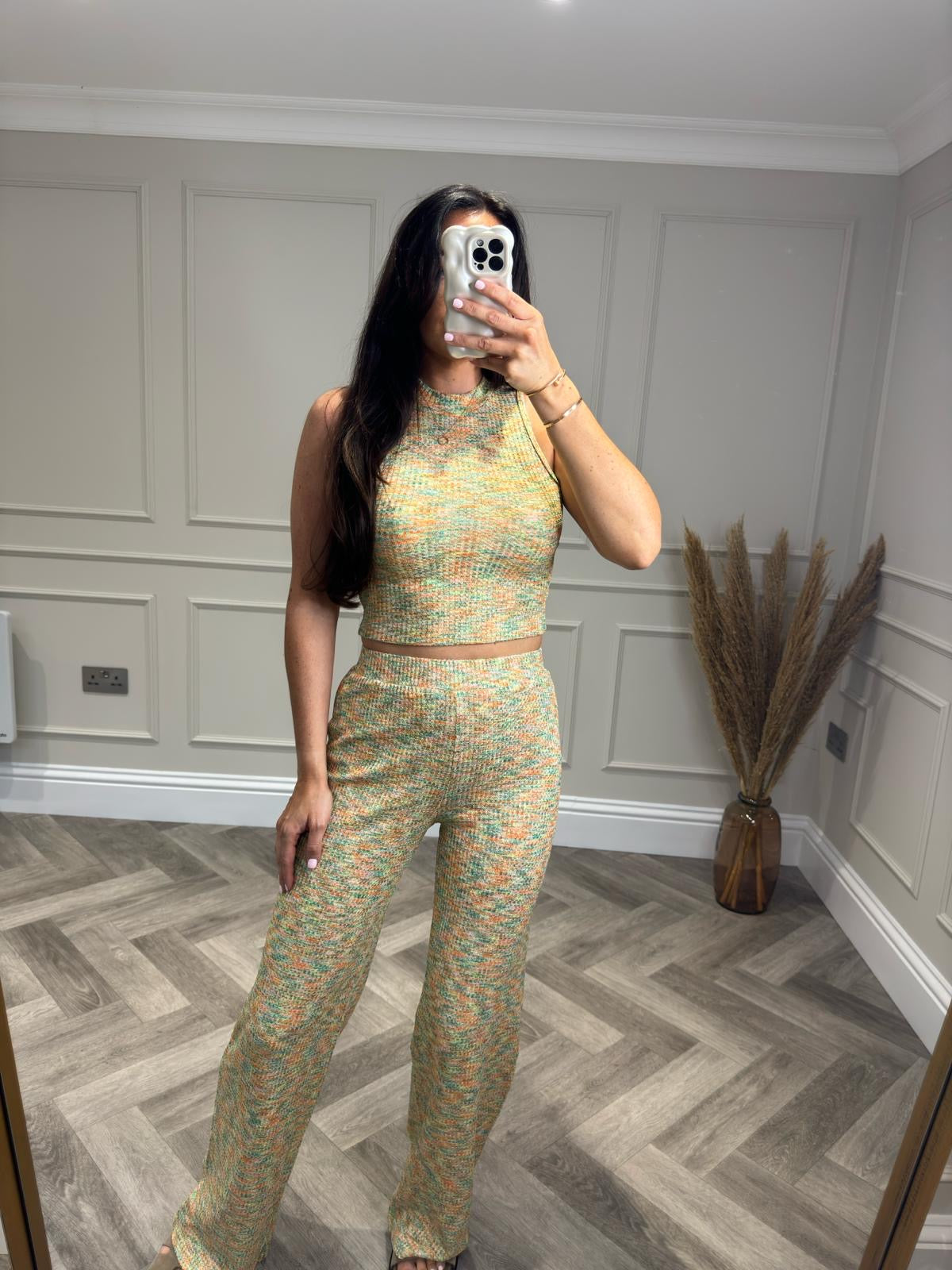 Green Multi Colour Trouser Set