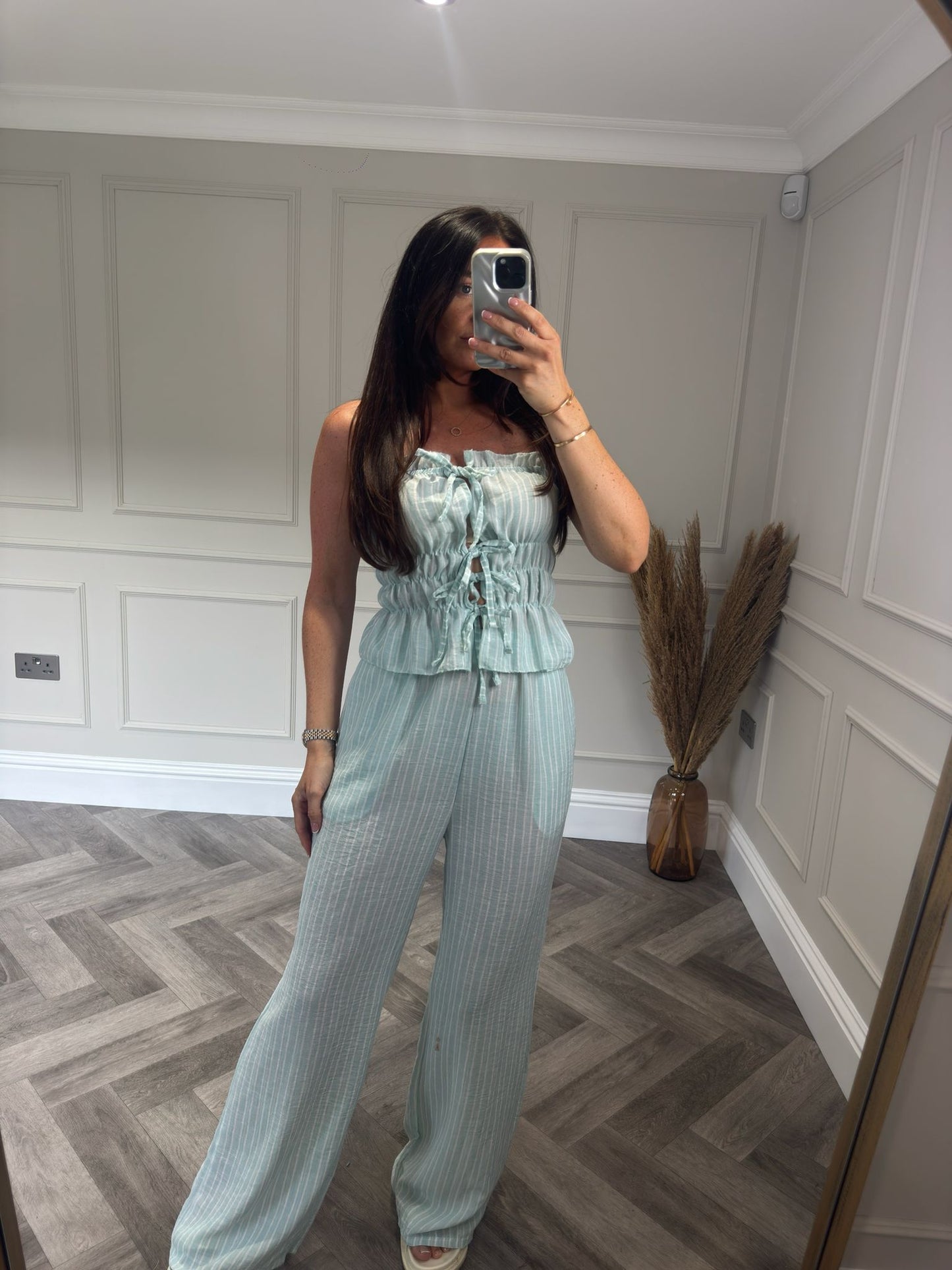 Mint Pinstripe Trouser Co-ord
