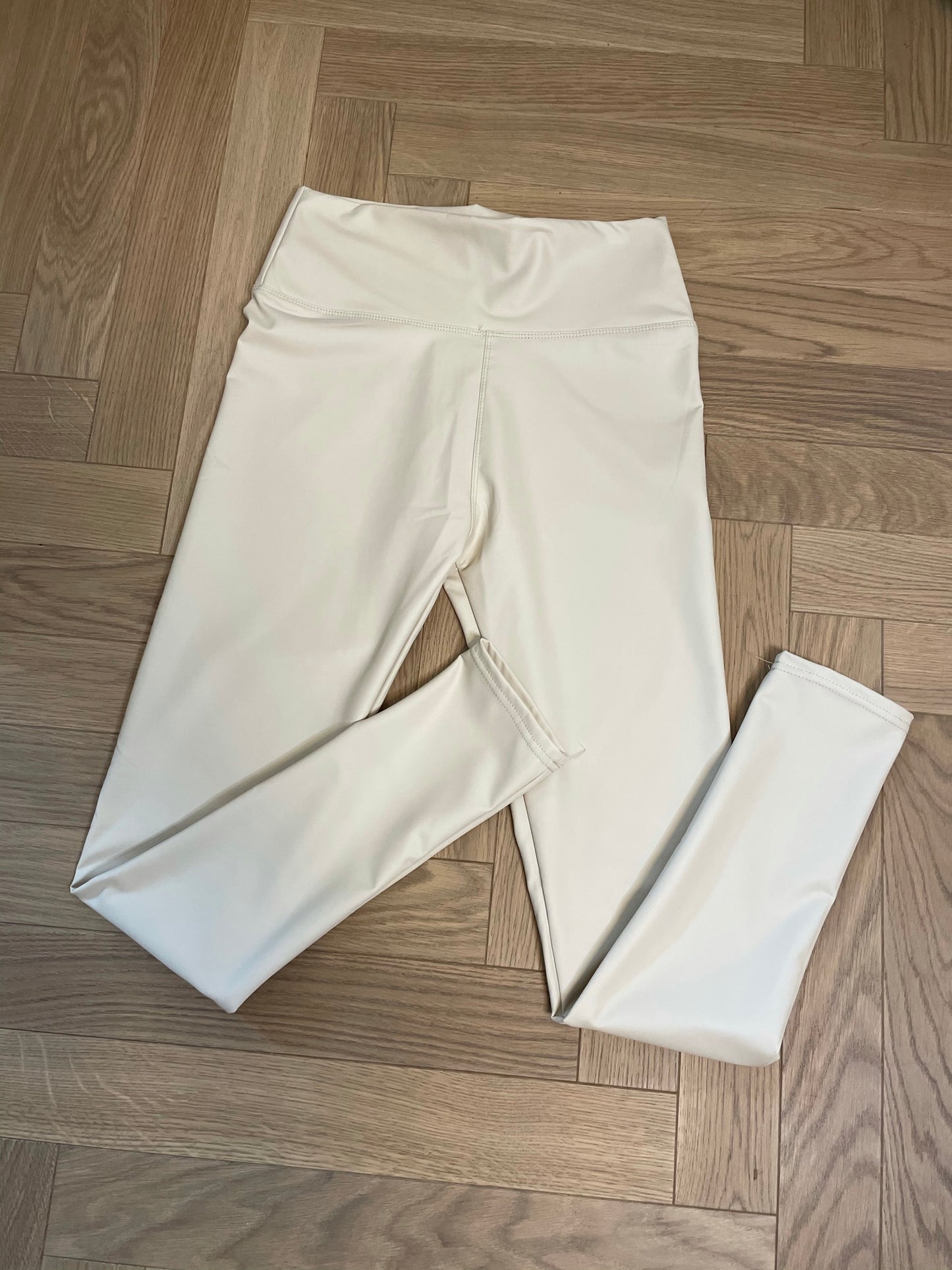 Beige Leather Leggings