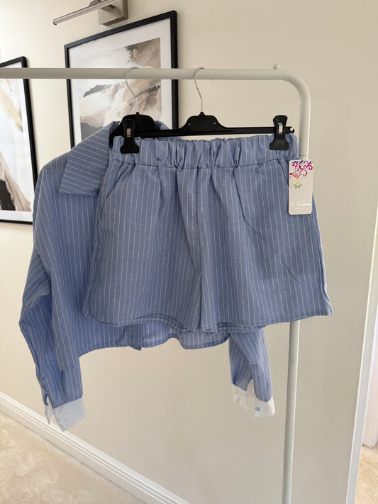 Blue Stripe Shirt Co-Ord