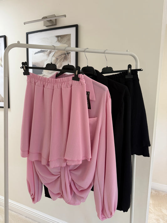 Pink Oversized Short Set