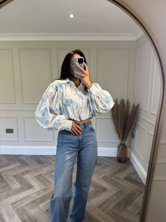 White Floral Shirt