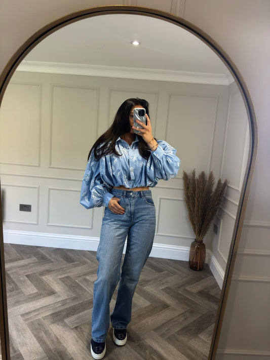 Blue Floral Shirt
