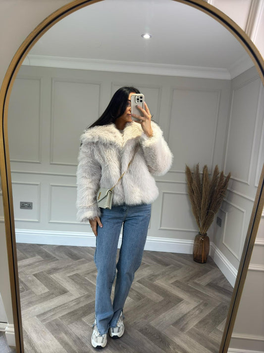 Cream Faux Fur Coat