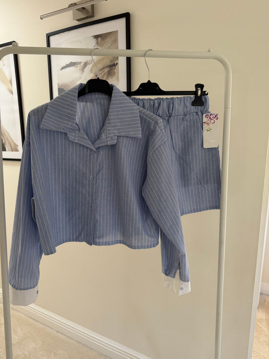 Blue Stripe Shirt Co-Ord
