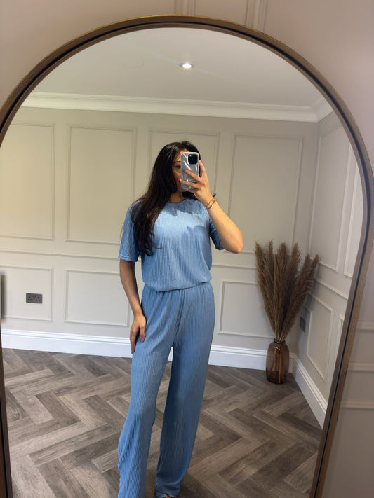 Blue T-Shirt Lounge Set