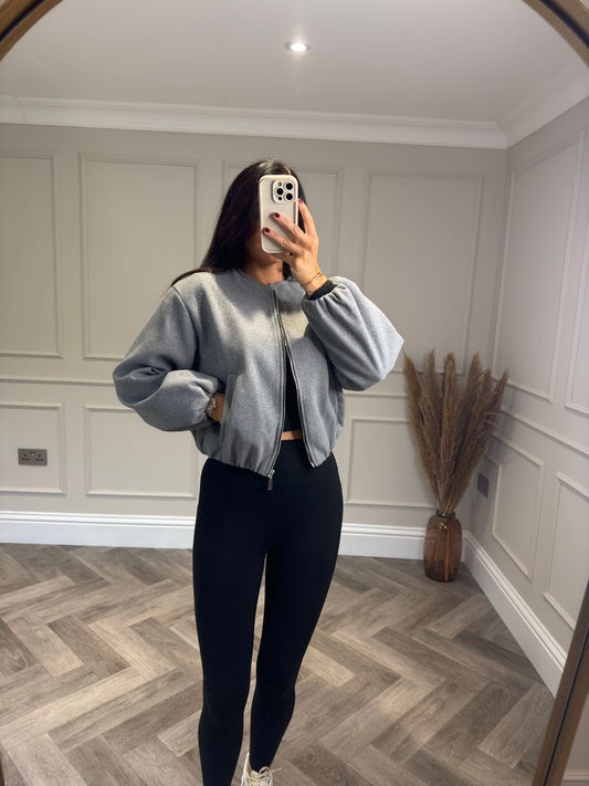 Grey Bomber Jacket