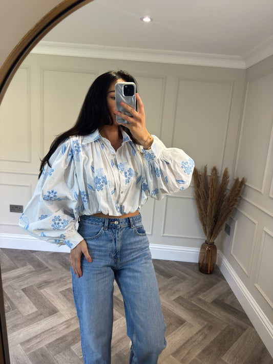 White Floral Shirt