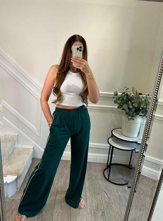 Teal  White Stripe Trousers