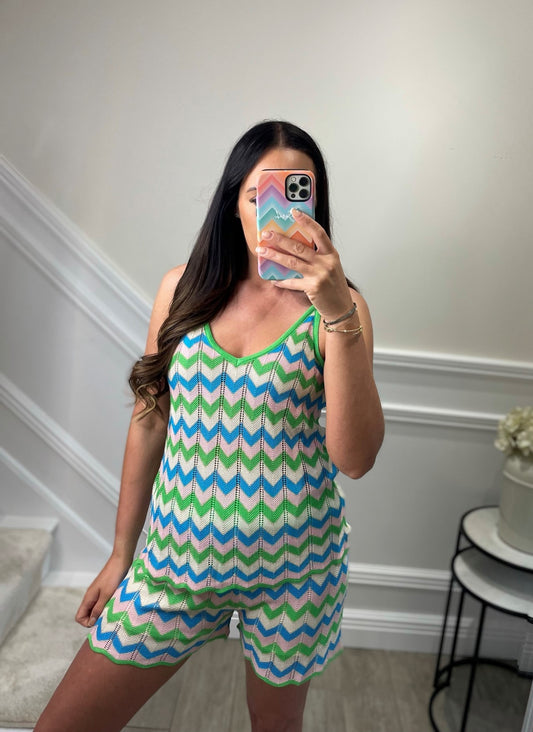 Zig Print Short Set