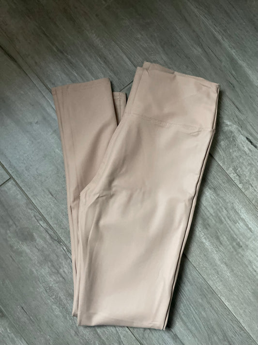 Beige Leather Leggings